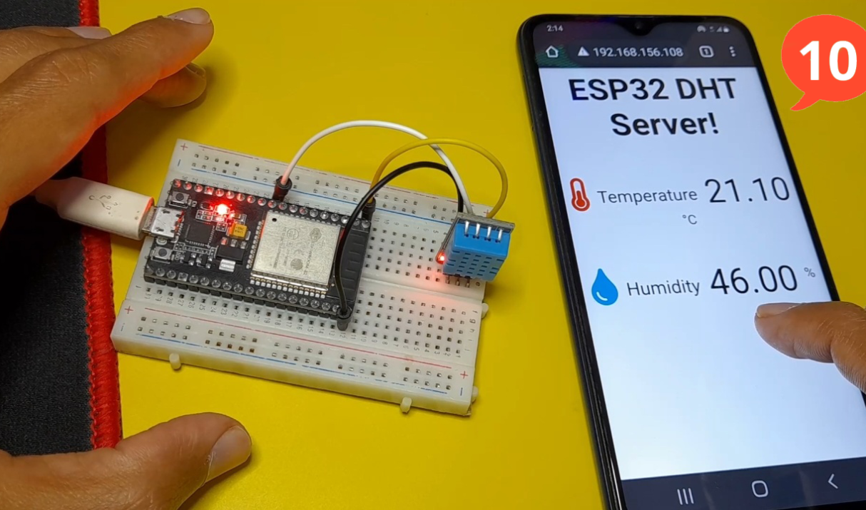 Build Your ESP32 Temperature & Humidity Web Server with a DHT Sensor🌡️