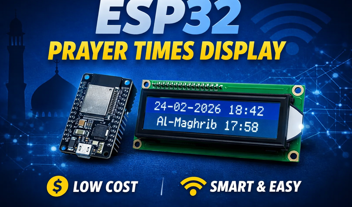 ESP32 Prayer Times LCD Device (Low-Cost IoT Project) 📿