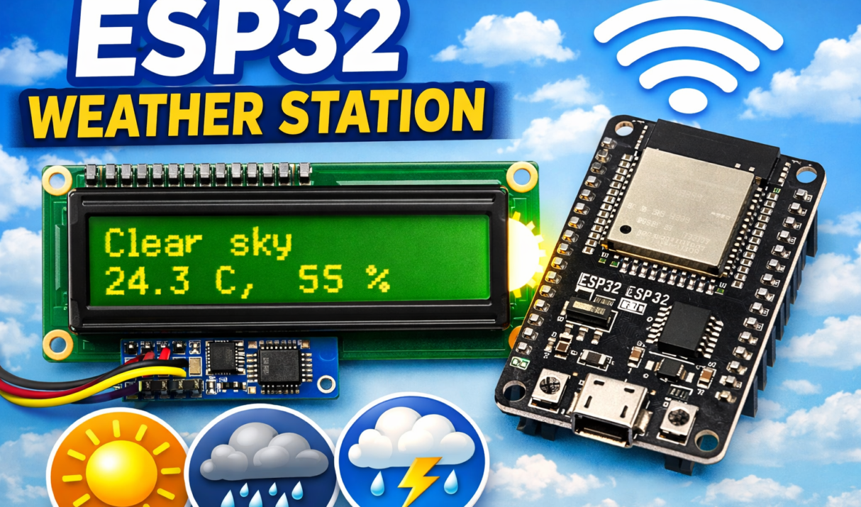 Weather Station with ESP32, LCD Screen, and OpenWeatherMap API