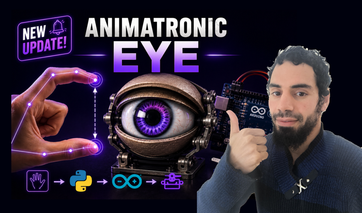 Build a Gesture-Controlled Animatronic Eye Using Arduino and MediaPipe